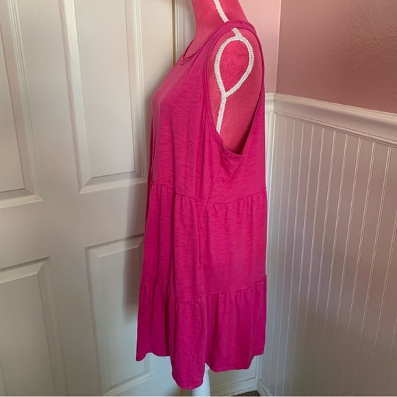 Fuchsia pink Sleeveless GAP Tiered Sundress XXL - Picture 3 of 5